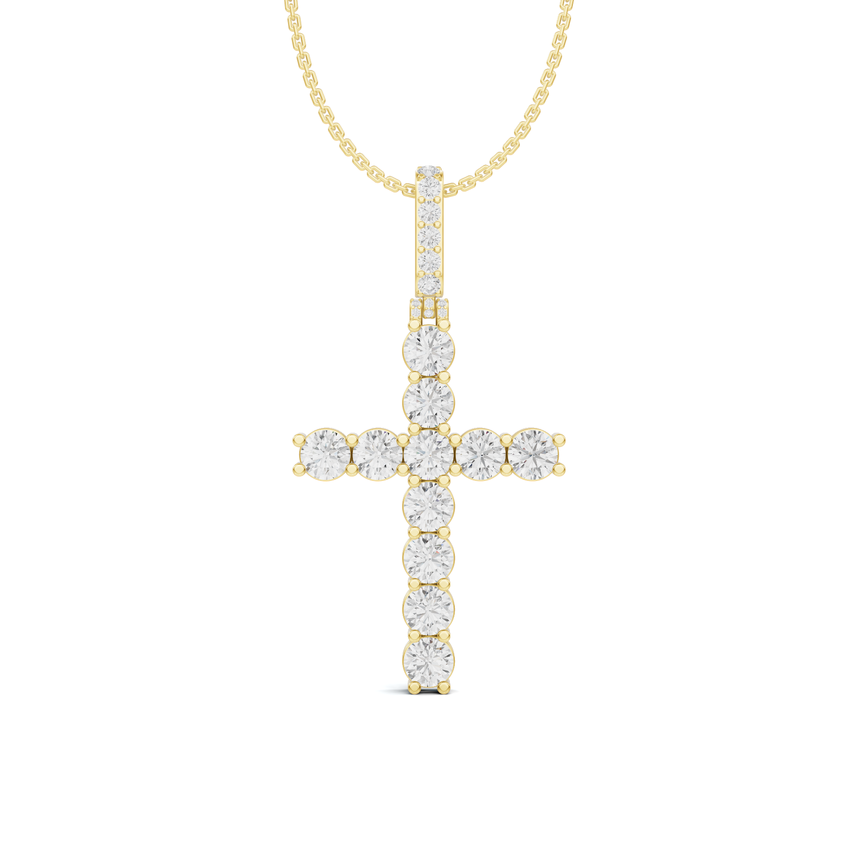 Radiant Diamond Cross Pendant