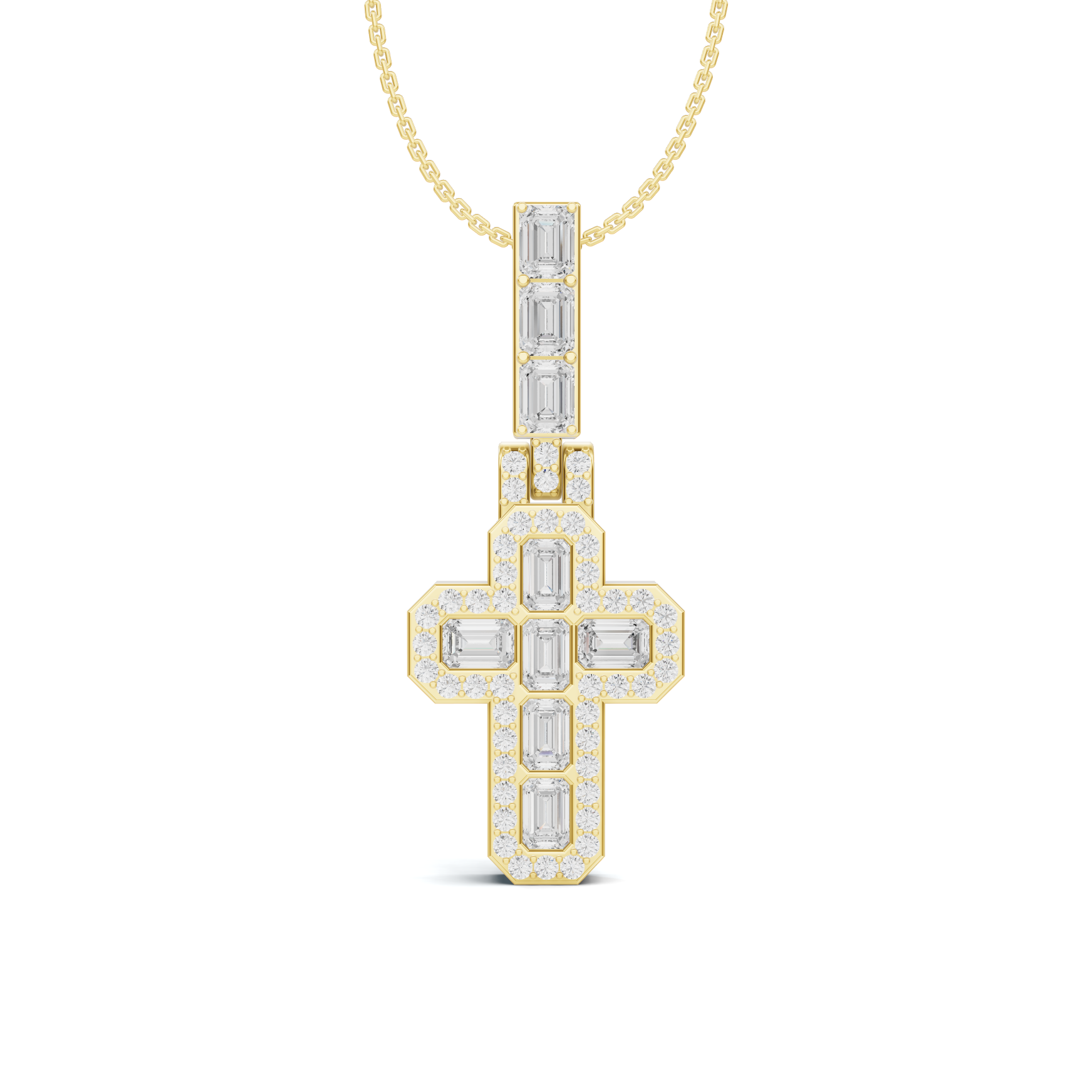 Royal Baguette Cross Pendant