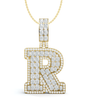 Iced Out Diamond Letter R Pendant