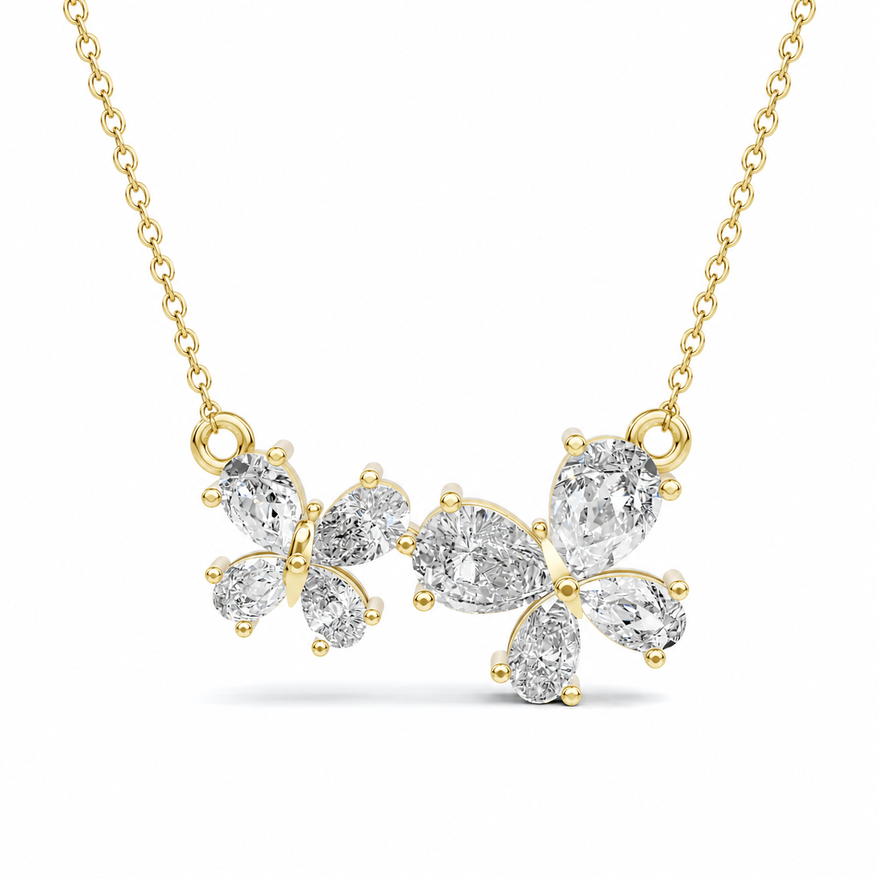 Diamond Butterfly Pendant Charm