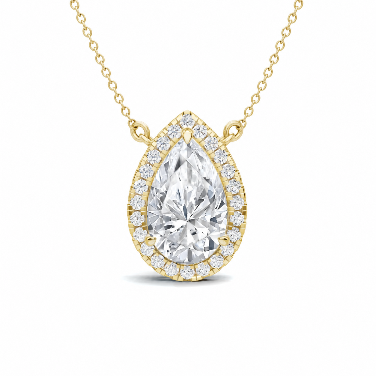 Pear Halo Pendant