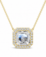Halo Asscher Pendant
