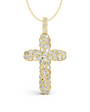 Pear Diamond Cross Pendant