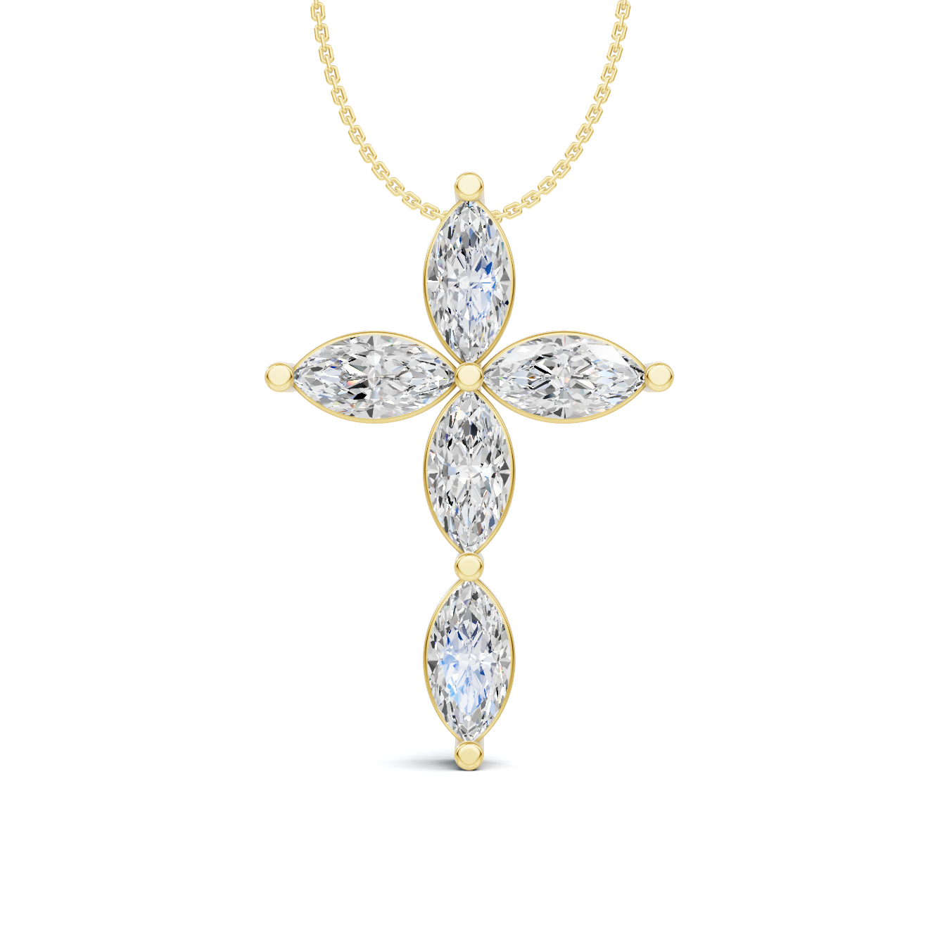 Marquise Diamond Cross Pendant