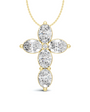 Oval Diamond Cross Pendant