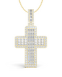 Emerald Diamond Cross Pendant